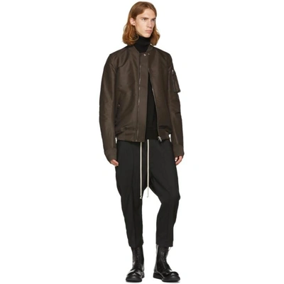 Shop Rick Owens Black Wool Astaires Cropped Trousers In 09 Black
