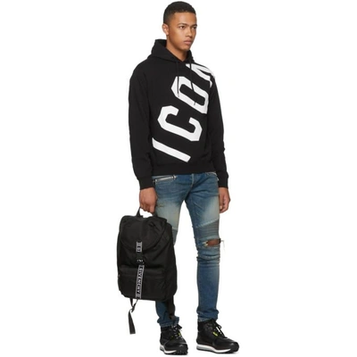 Shop Dsquared2 Black Logo Hoodie In 900 Black