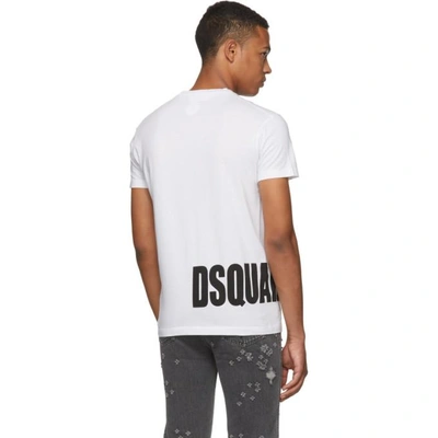 Shop Dsquared2 White Bottom Logo T-shirt In 100 White