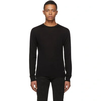 Shop Dsquared2 Black Wool Classic Crewneck Sweater In 900 Blk
