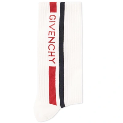 Shop Givenchy Logo Sock In White