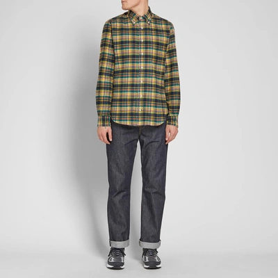 Shop Gitman Vintage Plaid Flannel Shirt In Green