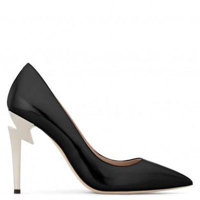 Shop Giuseppe Zanotti - Patent Leather 'g-heel' Pump G-heel In Black