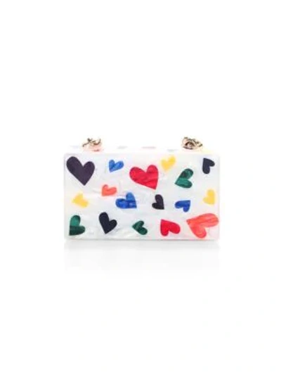 Shop Edie Parker Mini Hearts Clutch In Multi