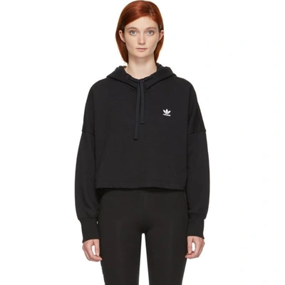 Shop Adidas Originals Black Cropped Hoodie