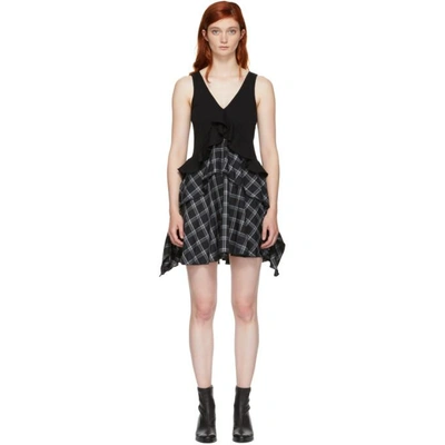 Shop Opening Ceremony Black Plaid Mix Dress In 9000 Blkpld