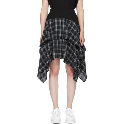 Shop Opening Ceremony Black Plaid Mix Skirt In 9000 Blkpld
