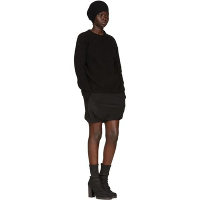 Shop Rick Owens Black Silk Crepe Bud Shorts In 09 Black