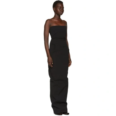 Shop Rick Owens Black Grosgrain Bustier Gown In 09 Black