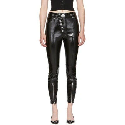 Shop Alexander Wang Black Patent Leather Pants In 001 Black