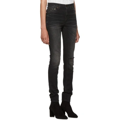 Shop Saint Laurent Black Mid-rise Skinny Jeans In 1062 Black