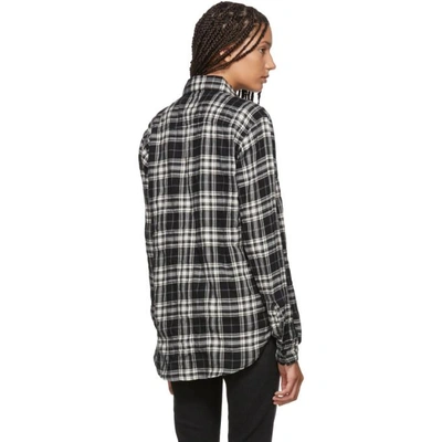 Shop Saint Laurent Black & White Check Look 61 Shirt