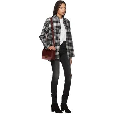 Shop Saint Laurent Black & White Check Look 61 Shirt