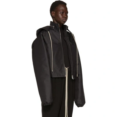 Shop Rick Owens Black Technical Cropped Windbreaker Jacket In 09 Black