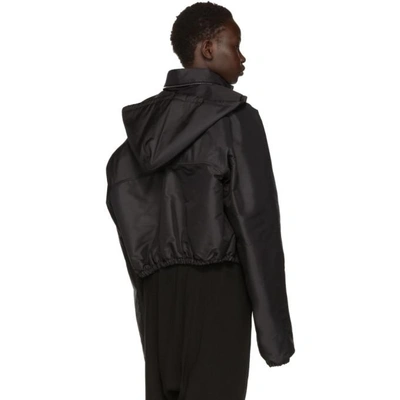 Shop Rick Owens Black Technical Cropped Windbreaker Jacket In 09 Black