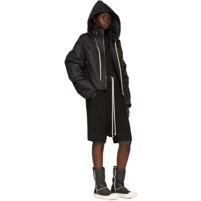 Shop Rick Owens Black Technical Cropped Windbreaker Jacket In 09 Black