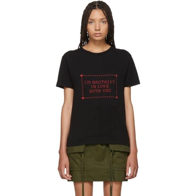 SAINT LAURENT 黑色“IM BRUTALLY IN LOVE WITH YOU” T 恤