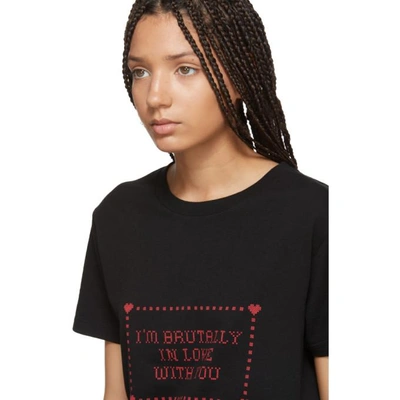 Shop Saint Laurent Black Im Brutally In Love With You T-shirt In 1076 Black