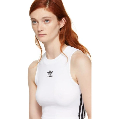 Shop Adidas Originals White Cropped Tank Top