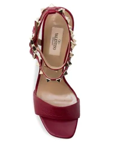 Shop Valentino Rockstud High Heel Sandals In Red