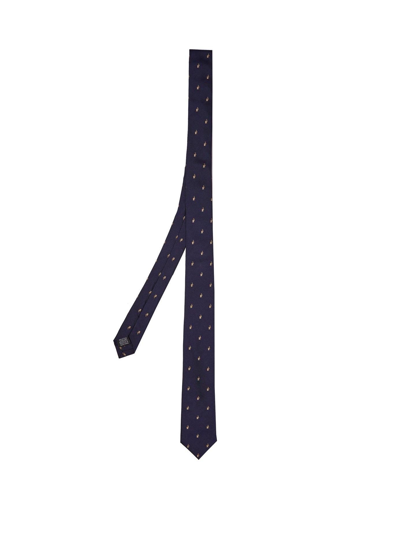 Paul Smith - Rabbit Embroidered Silk Tie - Mens - Navy | ModeSens