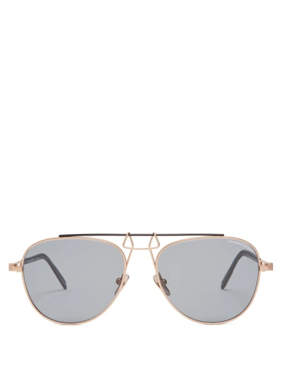 Calvin Klein 205w39nyc Aviator-frame Metal Sunglasses In Gold | ModeSens