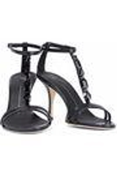 Shop Giuseppe Zanotti Crystal-embellished Leather Sandals In Black