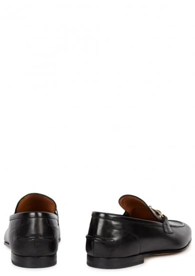 Shop Gucci Black Horsebit Leather Loafers