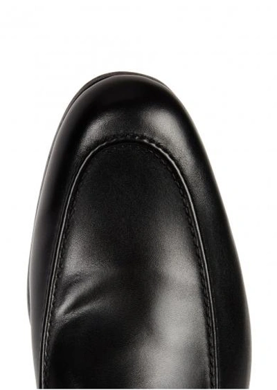 Shop Gucci Black Horsebit Leather Loafers