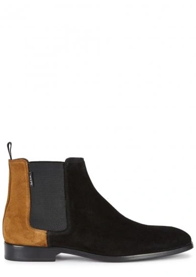 Shop Ps By Paul Smith Gerald Contrast Suede Chelsea Boots In Black