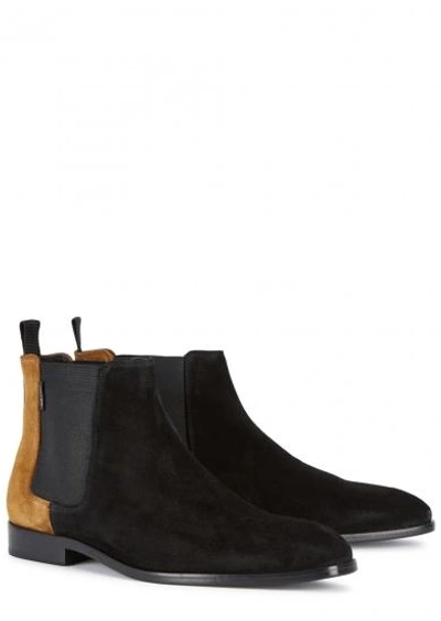 Shop Ps By Paul Smith Gerald Contrast Suede Chelsea Boots In Black