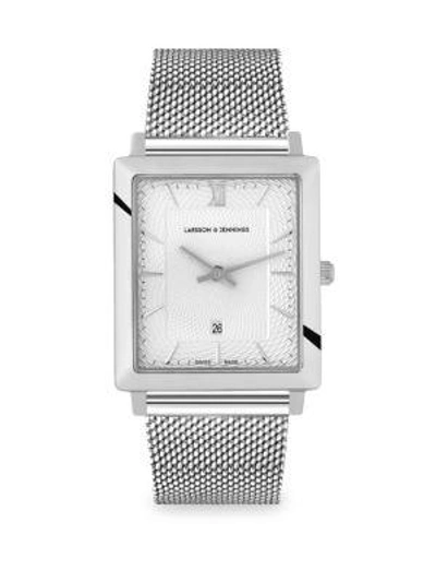 Shop Larsson & Jennings Norse Sloane Silvertone Mesh Bracelet Watch