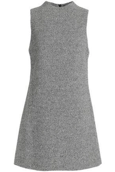 Shop Alice And Olivia Woman Coley Tweed Mini Dress Gray