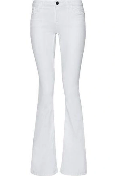Shop Alice And Olivia Alice + Olivia Woman Low-rise Flared Jeans White
