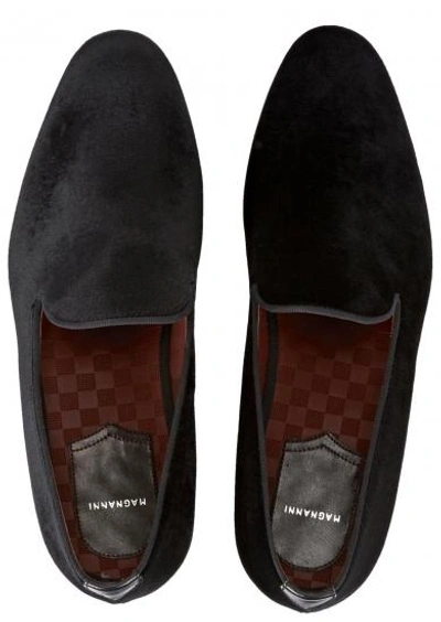 Shop Magnanni Dorio Black Velvet Loafers