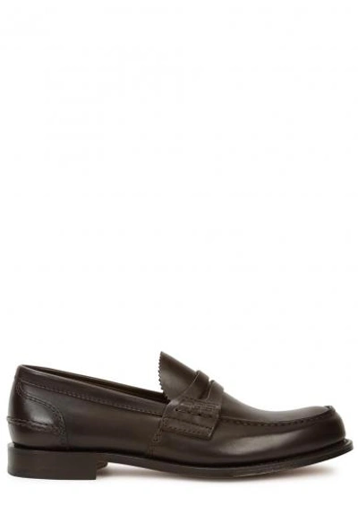 Shop Church's Pembrey Brown Leather Loafers In Black
