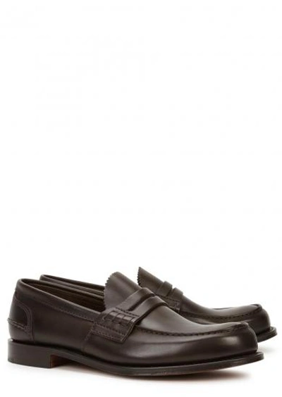 Shop Church's Pembrey Brown Leather Loafers In Black