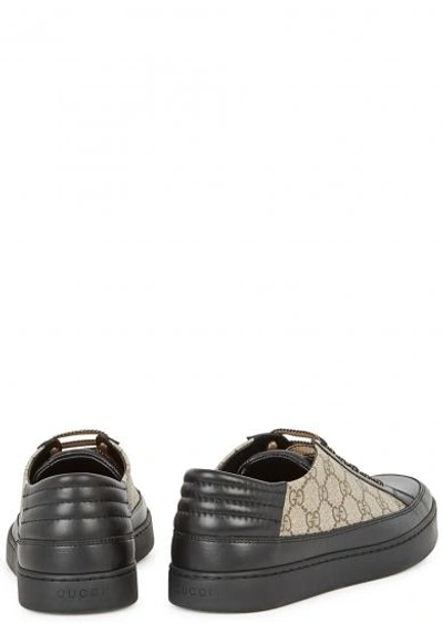 Gucci Common Gg Supreme Leather And Canvas Trainers In Black | ModeSens