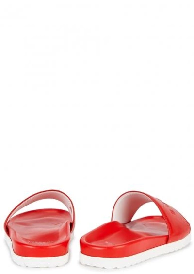 Shop Buscemi Red Leather Sliders