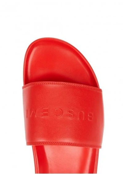 Shop Buscemi Red Leather Sliders