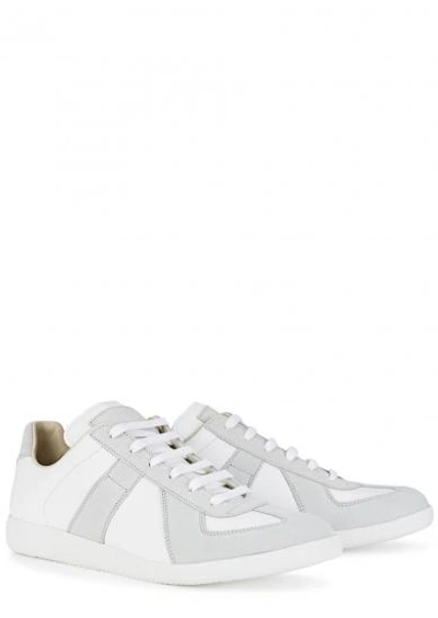 Shop Maison Margiela Replica White Leather Trainers