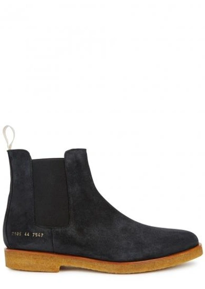 Shop Common Projects Anthracite Suede Chelsea Boots