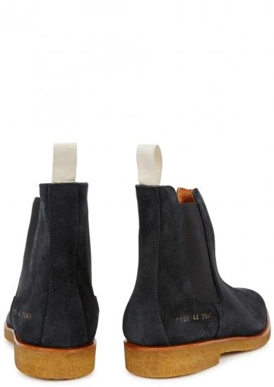 Shop Common Projects Anthracite Suede Chelsea Boots