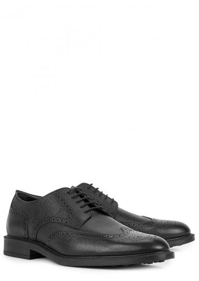 Shop Tod's Black Leather Brogues