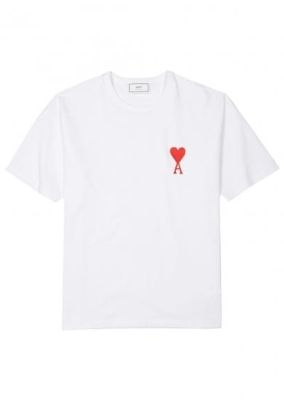 Shop Ami Alexandre Mattiussi De Coeur White Cotton T-shirt