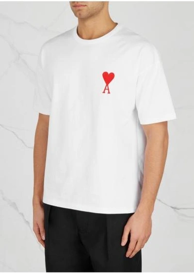 Shop Ami Alexandre Mattiussi De Coeur White Cotton T-shirt