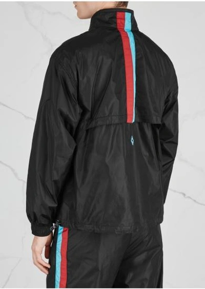 Shop Marcelo Burlon County Of Milan Black Striped Shell Jacket