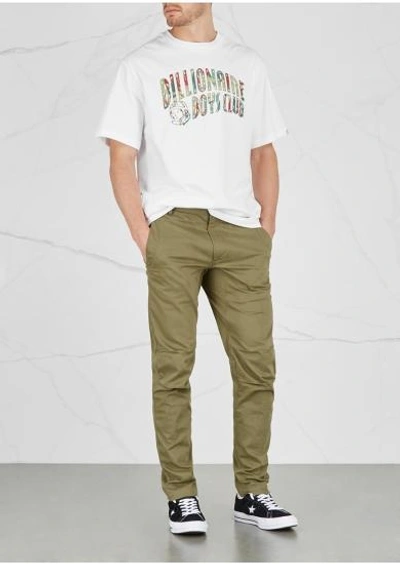 Shop Billionaire Boys Club Reflective Lizard Printed Cotton T-shirt In White