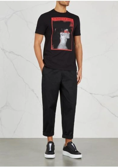 Shop Neil Barrett A Kind Of Red Printed Cotton T-shirt In Black