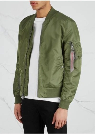 Shop Alpha Industries Green Reversible Shell Bomber Jacket In Sage